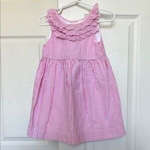 Pink Striped Sleeveless Dress